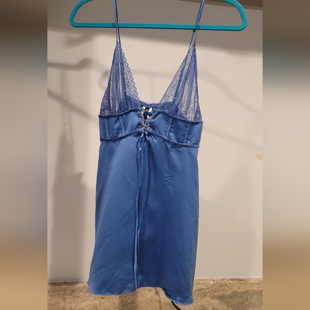 Adore Me baby blue Corset Slip lace  Dress